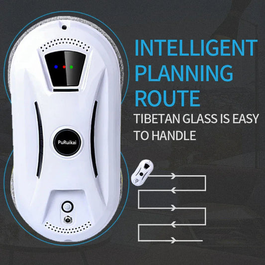 Automated window cleaner robot equipped with a safety rope for high-rise apartment windows and large mirrors