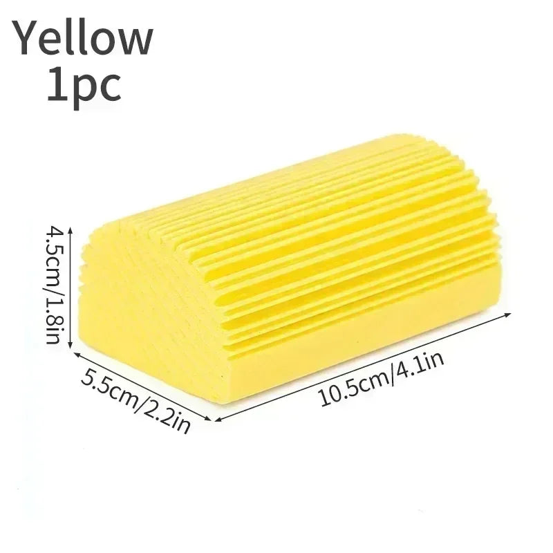 Yellow rectangular block with dimensions labeled on a white background

