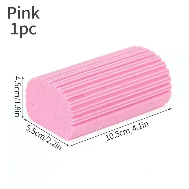 Pink foam roller with dimensions on a white background

