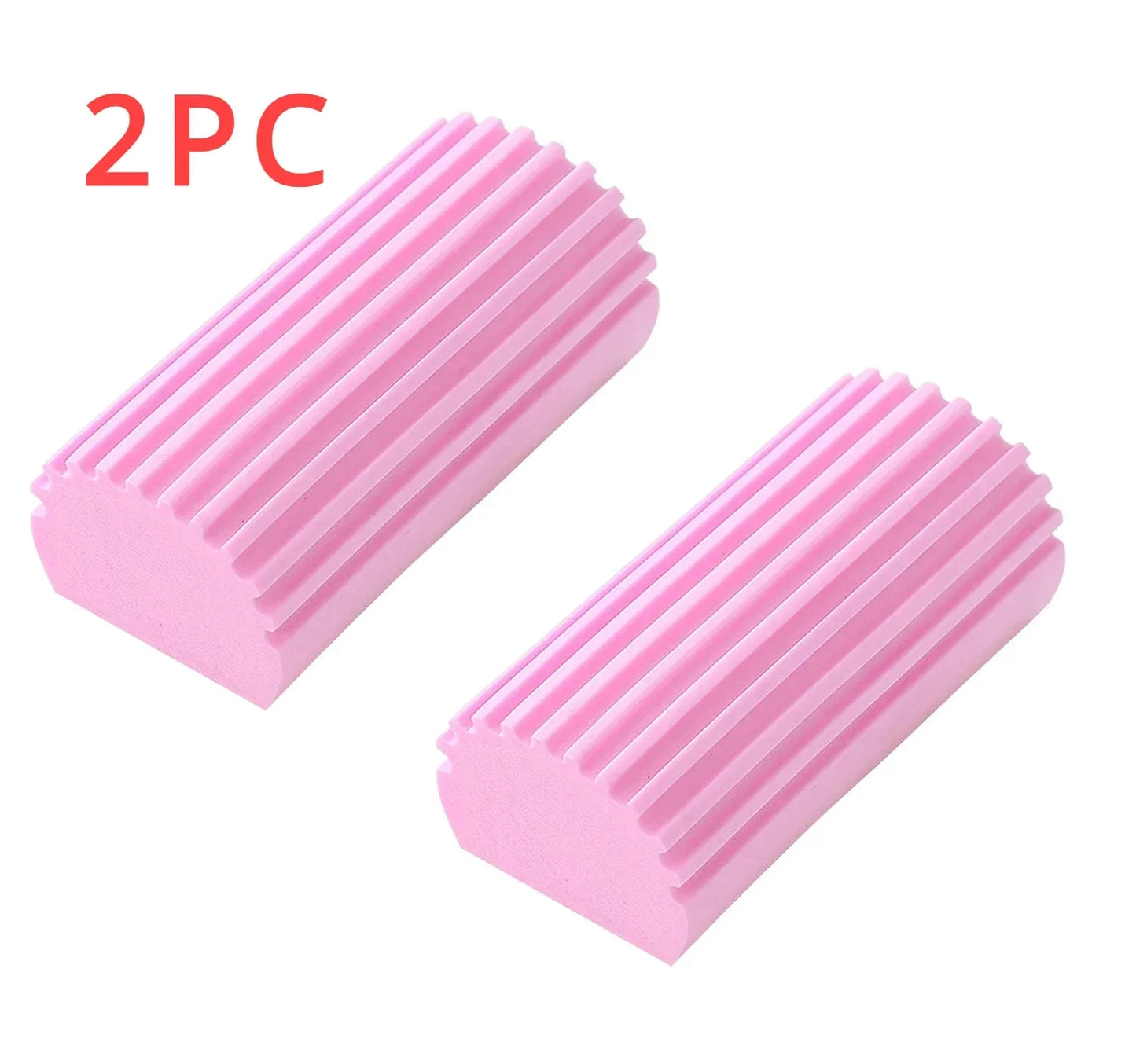 Two pink silicone scrubbers with '2PC' text on a white background

