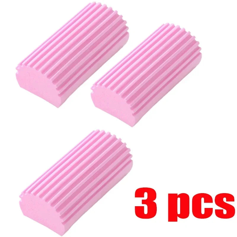 Three pink rectangular sponges on a white background with '3 pcs' text.

