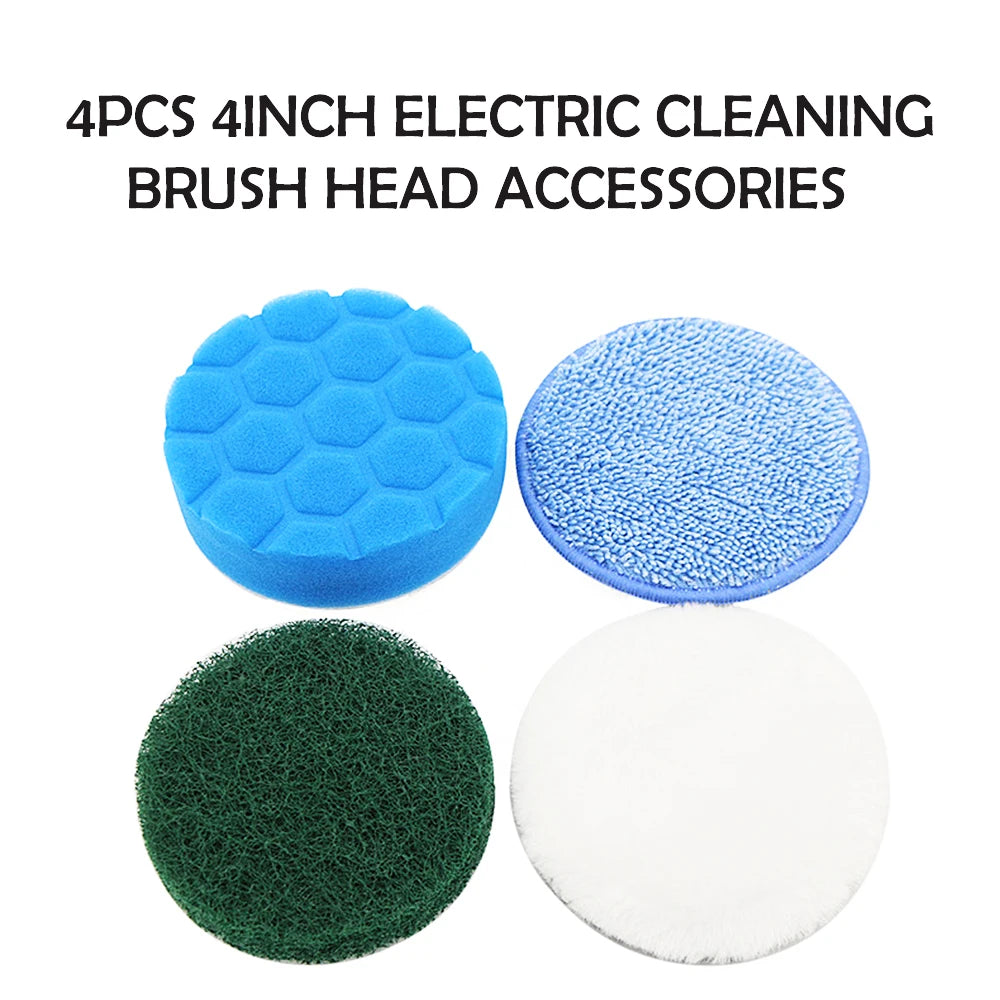 4-pack value set of interchangeable heads for cordless electric cleaning brush, easy to snap on and off